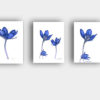 trio canvas flores azules